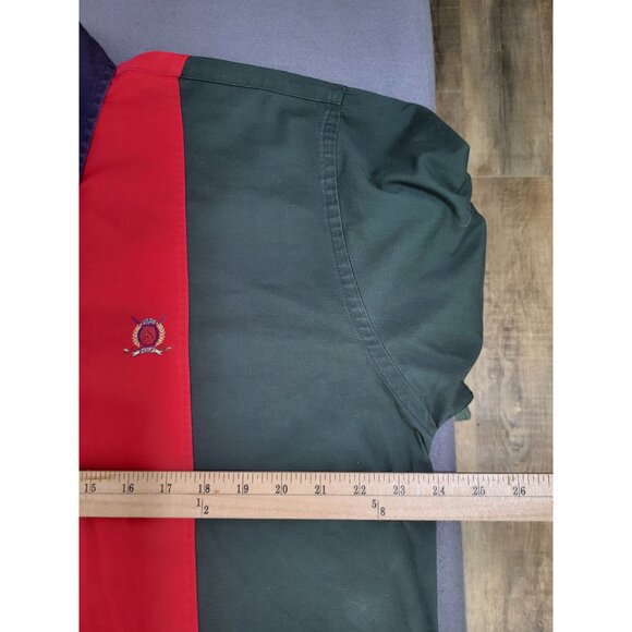 VTG 90s TOMMY HILFIGER GOLF Men's SZ M Long Sleeve Button Down Shirt Colorblock - Picture 7 of 8
